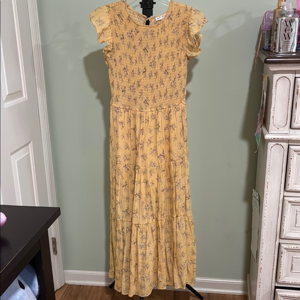 Chic Yellow Floral Maxi Dress